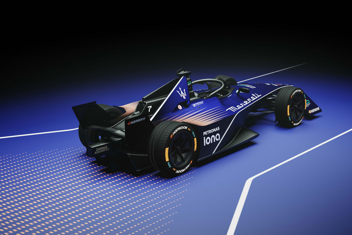 Maserati formula E 3/4 view right side