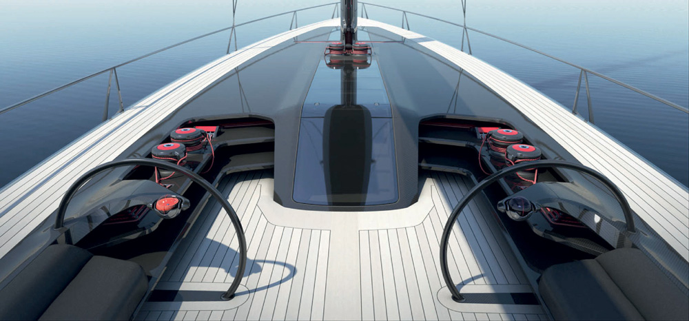espace cockpit du concept de voilier Peugeot Design Lab