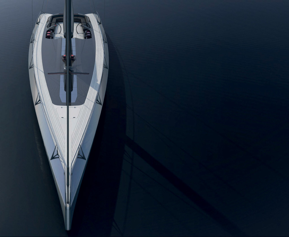 Front view of the Peugeot Design Lab concept sail boat