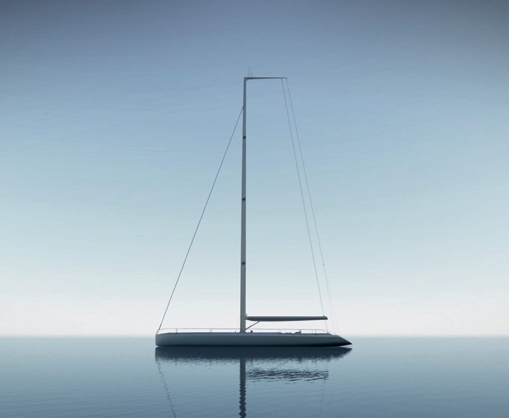 Side view of the Peugeot Design Lab concept sail boat