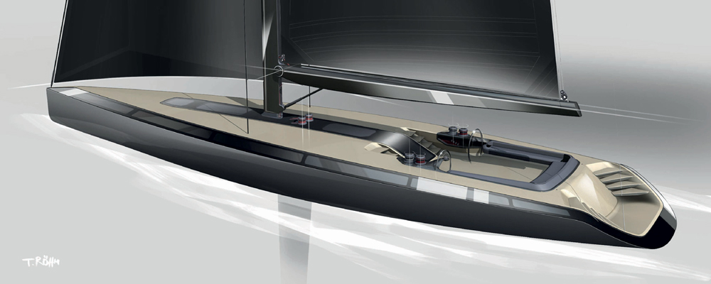 dessin de recherche du concept de voilier Peugeot Design Lab