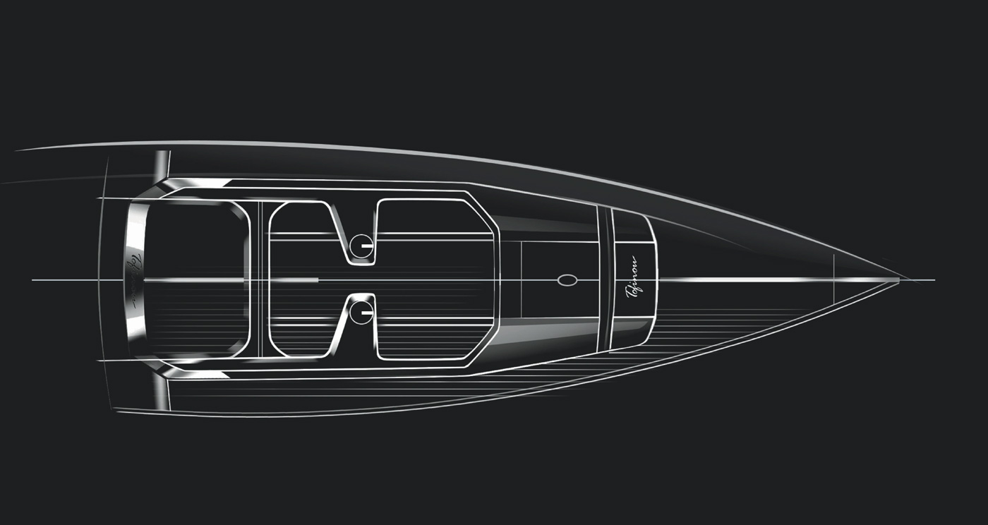 aesthetic lines sketch top view Tofinou deck